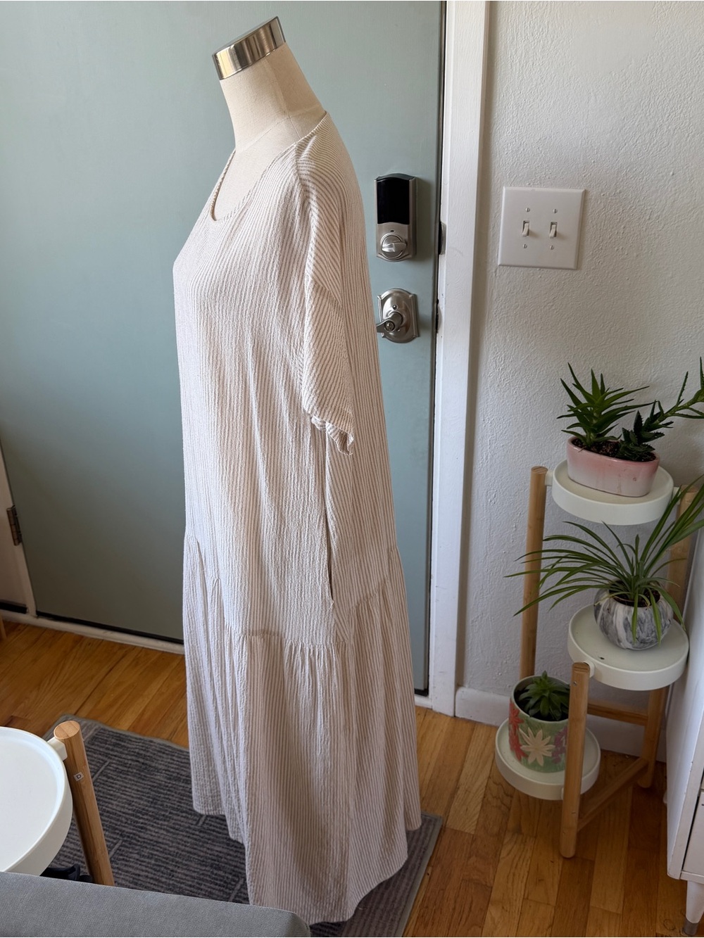 Neutral Cream Maxi Dress - Lightweight Tiered Women’s Dress